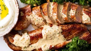 Pork Tenderloin with Mustard Cream Sauce (quick pork fillet recipe)