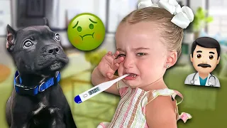 NEW PUPPY MADE OUR TODDLER SICK?!