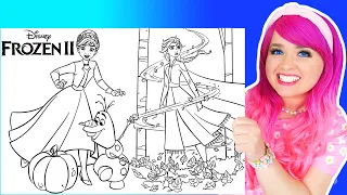 Coloring Frozen 2 Elsa, Anna & Olaf Coloring Page | Prismacolor Markers