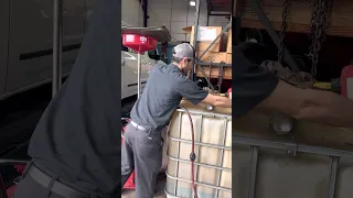 How to empty the shop waste oil drains