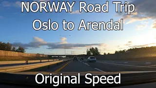 Road Trip Oslo to Arendal (Norway) - Relaxing - Original Speed