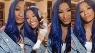 Sasha Banks on Mikaze’s IG Live talking about her Collaboraid sneakers