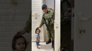 Daddy coming home after two weeks batting Hamas terrorists #israel