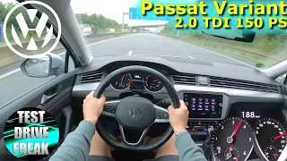 2021 Volkswagen Passat Variant 2.0 TDI SCR 6-Speed Manual 150 PS TOP SPEED AUTOBAHN DRIVE POV