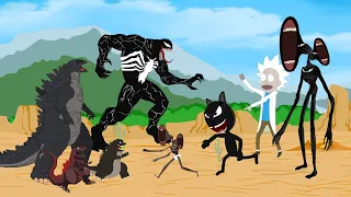 Mad Scientist with Cartoon Cat And Venon | Godzilla Cartoon