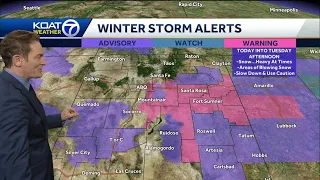 Winter storm warning issued for parts of New Mexico on Monday