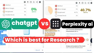 Chatgpt  Vs Perplexity AI Comparison | Best for Research ? | Plagiarism check | AI Tool