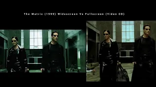 The Matrix Widescreen Vs Fullscreen (Video CD) Lobby shootout scene