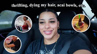 vlog: two days in my life 𓆩ᥫ᭡𓆪 thrifting, dying my hair, acaí bowls, new locations etc.