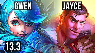 GWEN vs JAYCE (TOP) | 500+ games, Godlike, 8/2/3 | KR Master | 13.3