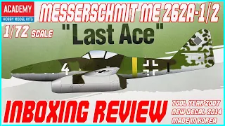 ACADEMY 1/72 MESSERSCHMITT Me 262A-1/2 INBOXING REVIEW