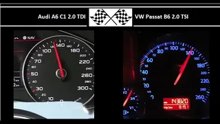 Audi A6 C7 2.0 TDI VS. VW Passat B6 2.0 TSI - Acceleration 0-100km/h