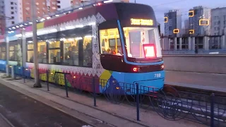 Трамвай PESA 71-414К (Fokstrot) №780, маршрут №3 06.01.2020/ Tram PESA 71-414К (Fokstrot) №780