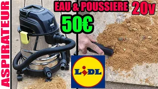 LIDL Aspirateur eau et poussière 20V PARKSIDE PWDA 20-Li A2 sans fil Cordless Wet/Dry Vacuum Cleaner