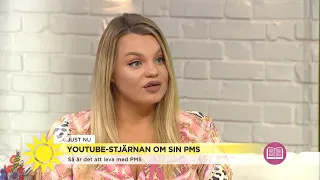 Youtube-stjärnan skriver bok om sin PMS "Jag kände mig schizofren" - Nyhetsmorgon (TV4)