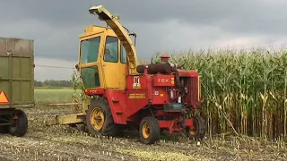 Maïs 2009 Doe-het-zelver v.d. Boom met Fox hakselaar,Ford County op de kuil en New Holland trakoren