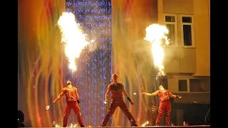 Огненное шоу "Red Rock", шоу группа Аврора, Новосибирск