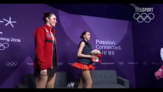 Alina Zagitova after hearing the score. OG 2018.
