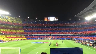 Barça-Madrid. Himne a cappella des de la grada. 22/3/2015.