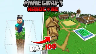 Minecraft 100 Days but the World Expands Everyday !