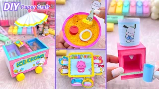 DIY Miniature Crafts Idea / Easy Craft Ideas / mini ice cream stall / mini ramen bowl / school hacks