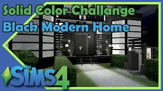 The Sims 4 - Solid Color Challange - Black Modern Home - Speed Build / Timelapse