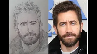how to draw a portrait of JAKE GYLLENHAAL || pencil and pen sketch