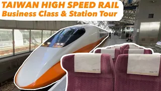 High-speed Train in Taiwan - Experiencing BUSINESS CLASS & Walking around STATION｜圓 Ben 是隻熊