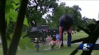 Thieves caught on camera stealing items from infant's grave site in Enid