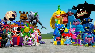 ALL 1-9 FNAF FAMILY VS POPPY PLAYTIME CHARACTERS (Garry's Mod)