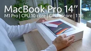 MacBook Pro 14" M1 Pro | 1 TB | CPU 10 core | GPU 16 core unboxing in 2023 (Stereo ASMR)