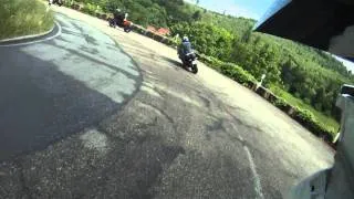 KTM EXE 125 Supermoto Drift [almost lowside crash] - Aprilia RS 125 ONBOARD