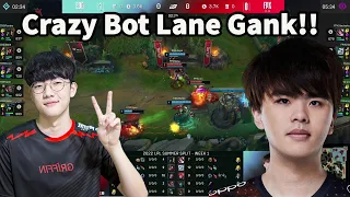 FPX Vs EDG Aggressive Level 2 Bot Lane Dive!!