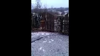 29.01.2015 г.Ясиноватая. Попадание снаряда со стороны Авдеевки (Вид со стороны двора)