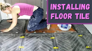 DIY Installing Tile Floor – Large Format Tile – Over Schluter Ditra (Mudroom & Bathroom: Episode 3)