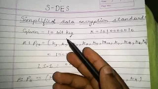 Simplified data encryption standard(S-DES)