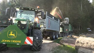 520hp Wood Chipper Truck 🌲 John Deere 6130R | Volvo Sound 🔥Wüst HD-810