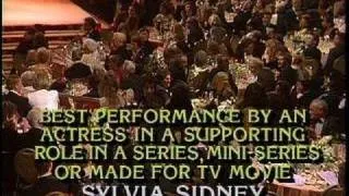 Sylvia Sidney Wins Best Supporting Actress Mini Series - Golden Globes 1986