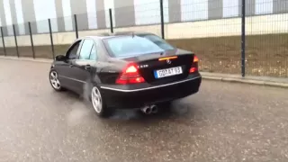 Mercedes C230 Burnout!! Nice sound