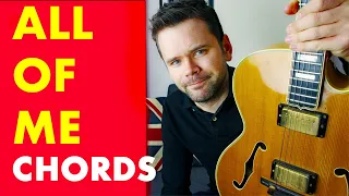 🔴 All of me - jazz standard guitar tutorial.  Learn the chord shapes and how the harmony is working