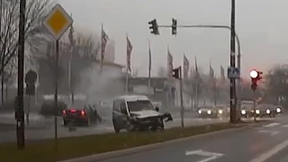 Wypadek Szeligowskiego-Czapskiego Lublin 24.01.2015 Moment wypadku