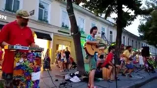 Одесса, июль 2016, уличные музыканты, Street musicians, Радио Великолепие из Киева 3