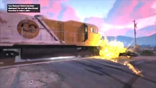 Dirty Mary Crazy Larry train crash scene in GTA V