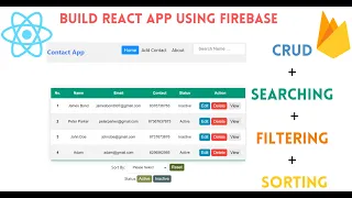 Build React App using Firebase | Feature Include CRUD, Searching, Sorting & Filtering Operation