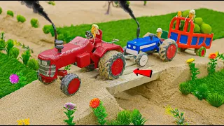 Mini Tractor Stuck On Over Bridge | science project | @NiceCreator2