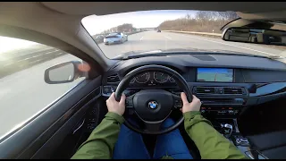 BMW 520d f10 top speed (220+ km/h) on the german Autobahn