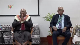 Fiji's Prime Minister accords a Traditional Welcome Ceremony by the Parliament staff