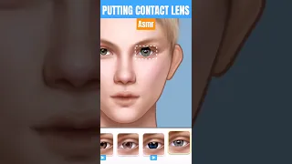 PUT CONTACT LENS #asmr  #contactlenses #shorts #makeover