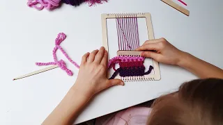 Weaving craft idea for kids at home. Weaving Loom Kit for kids.