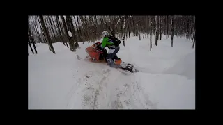 Michigan U.P. Snowmobile Riding (Silver City)
